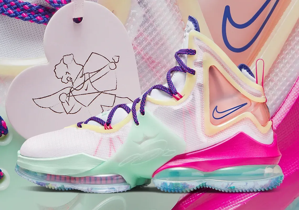 Pink and white store lebrons